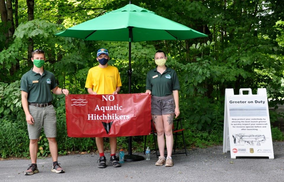 Lake St. Catherine Association Greeters at the Lake St. Catherine State Park in Poultney.