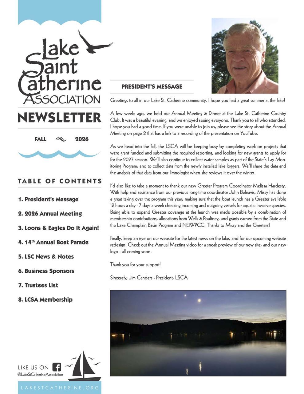 LSCA's Fall 2026 Newsletter LSCA's Fall 2026 Newsletter