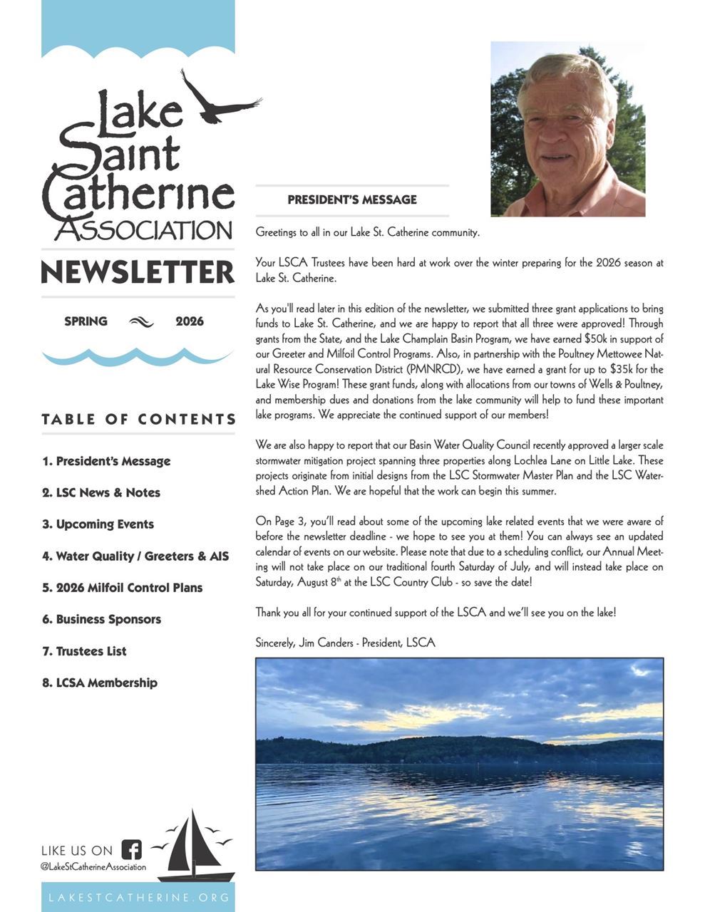 Cover of the LSCA's 2026 Spring Newsletter Cover of the LSCA's 2026 Spring Newsletter