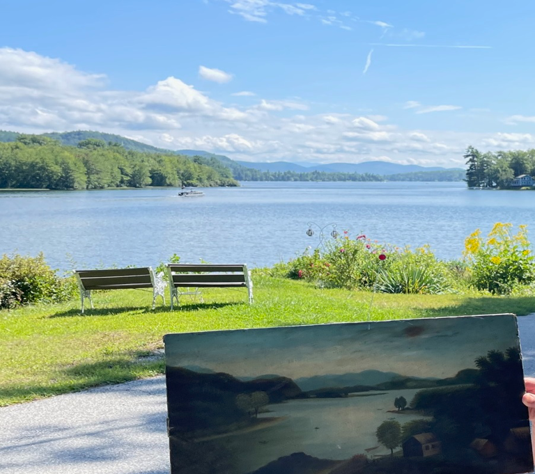 A painting of Lake St. Catherine by Frances E. Wilson - location on the lake