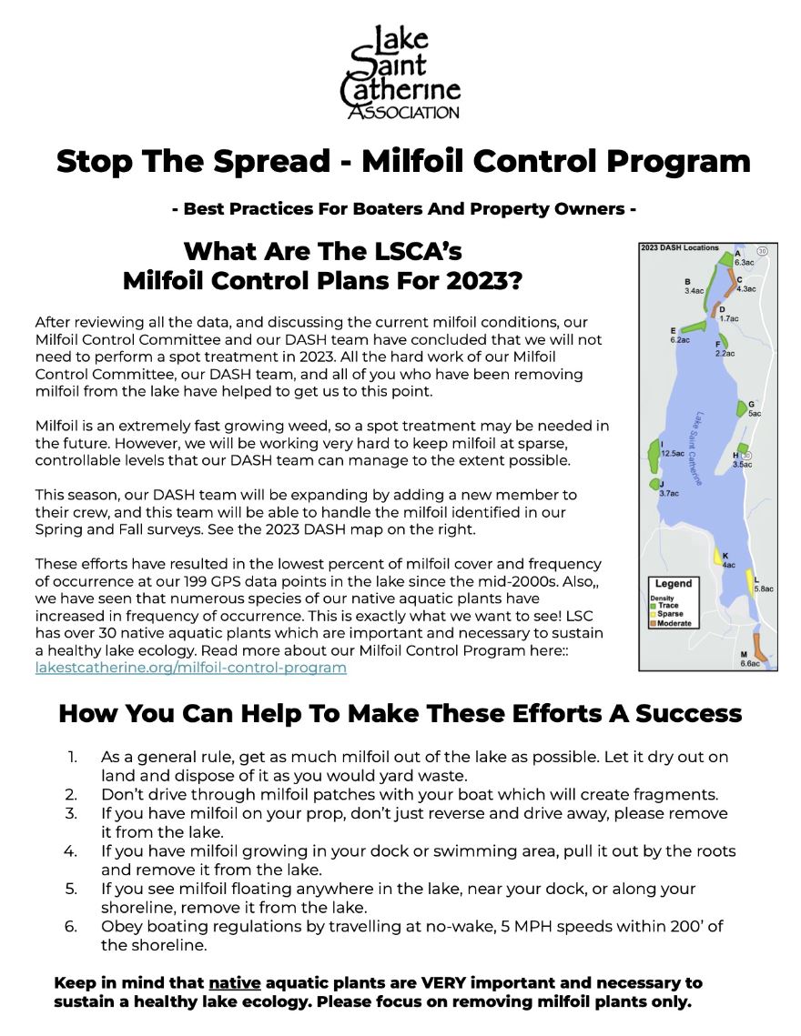 Stop The Spread of Milfoil - LSCA 2023